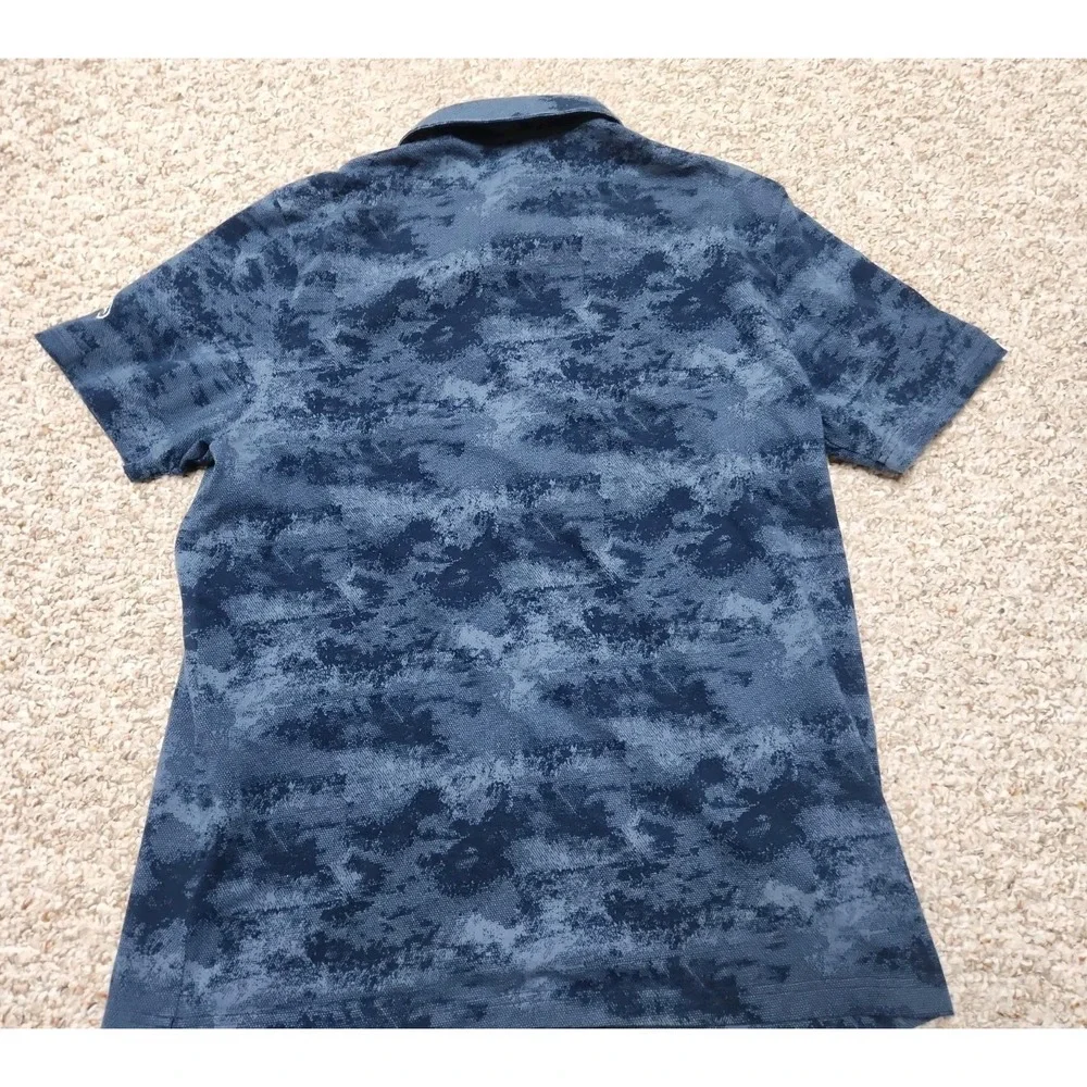 Adidas Disney Golf Polo Shirt Men's XL‎ Blue Ink Camo All Over Print Performance